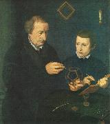 Portrait of Johannes Neudorfer and his Son NEUFCHATEL Nicolas